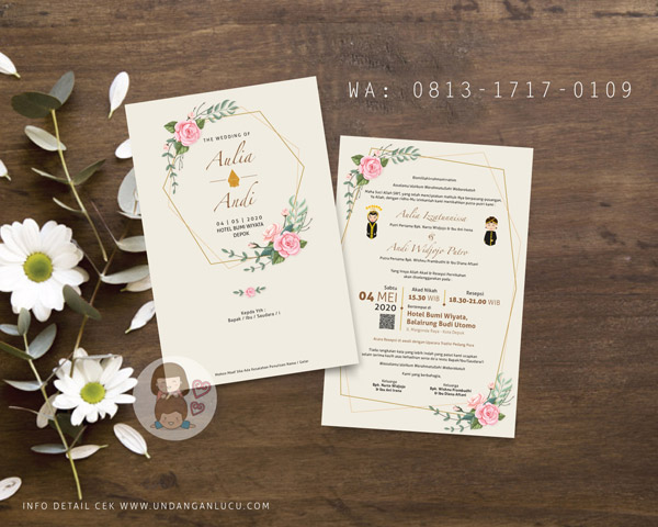 UNDANGAN SOFTCOVER SATU LEMBAR BOLAK BALIK