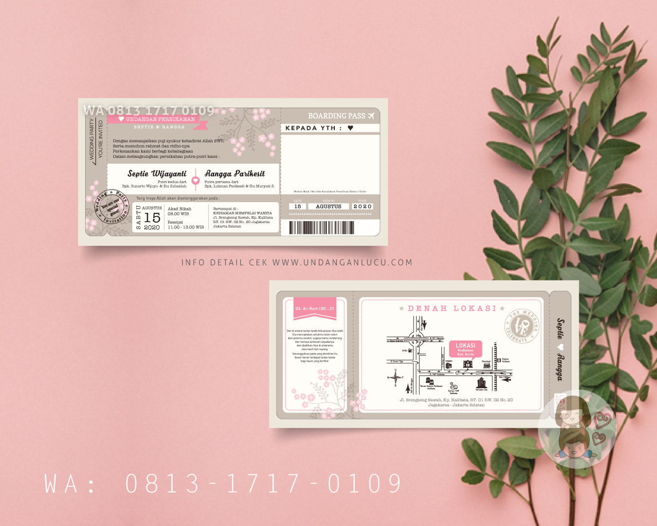 UNDANGAN SOFTCOVER SATU LEMBAR BOLAK BALIK